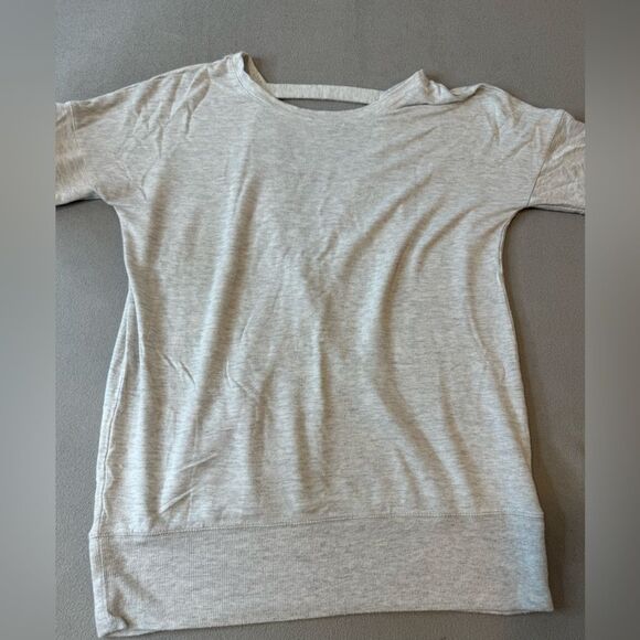 Athleta USA Criss Cross Open Back Super soft Modal Sweatshirt Light Gray Size M - Picture 8 of 16